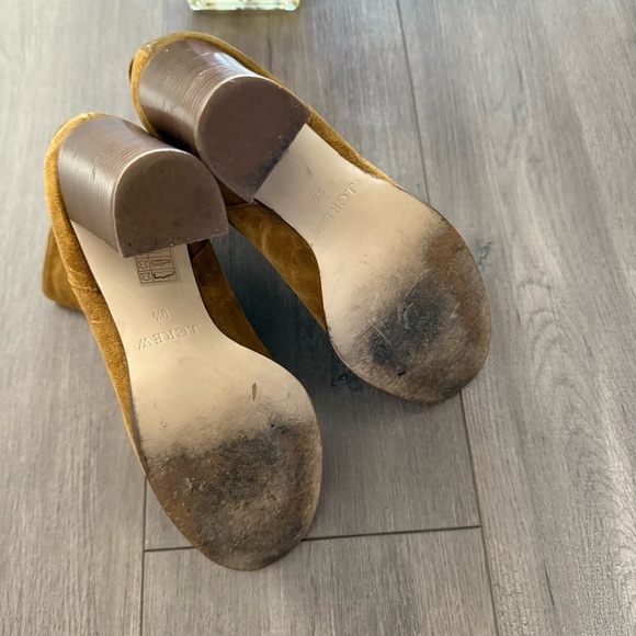 J. Crew Tan Brown Suede Leather Ankle Heel Booties - Picture 8 of 10